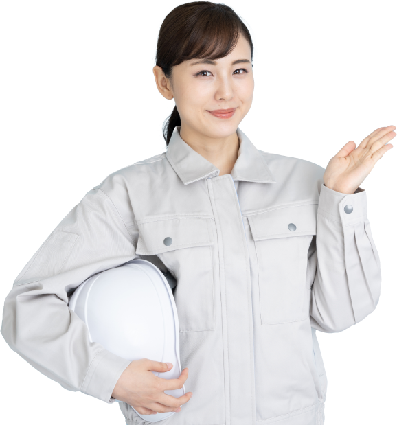 足場工事のお悩み相談にのる女性作業員